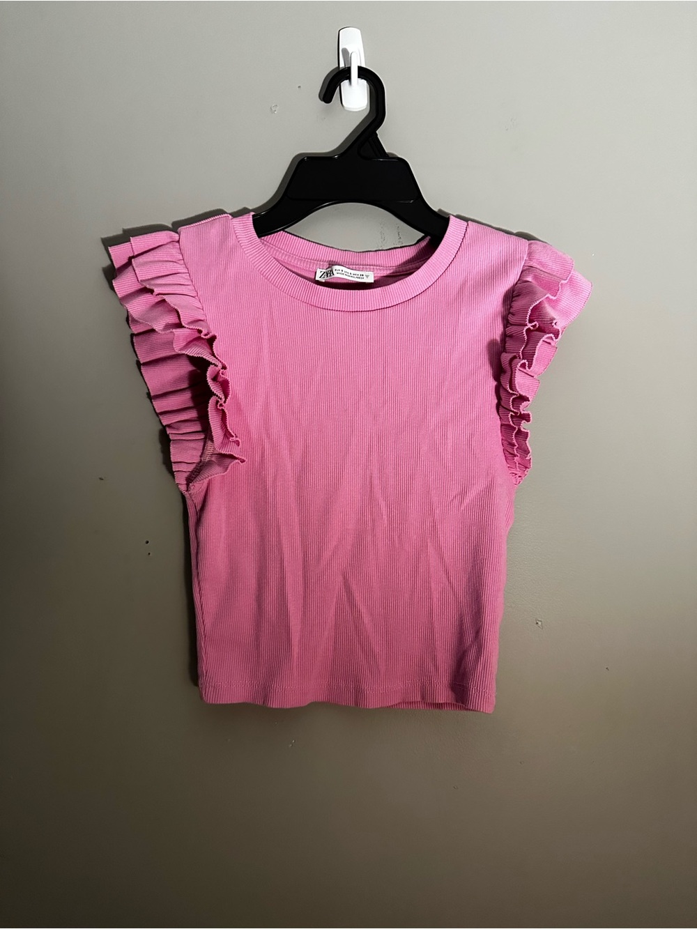 Zara  Pink Ruffle Sleeve Tank Top